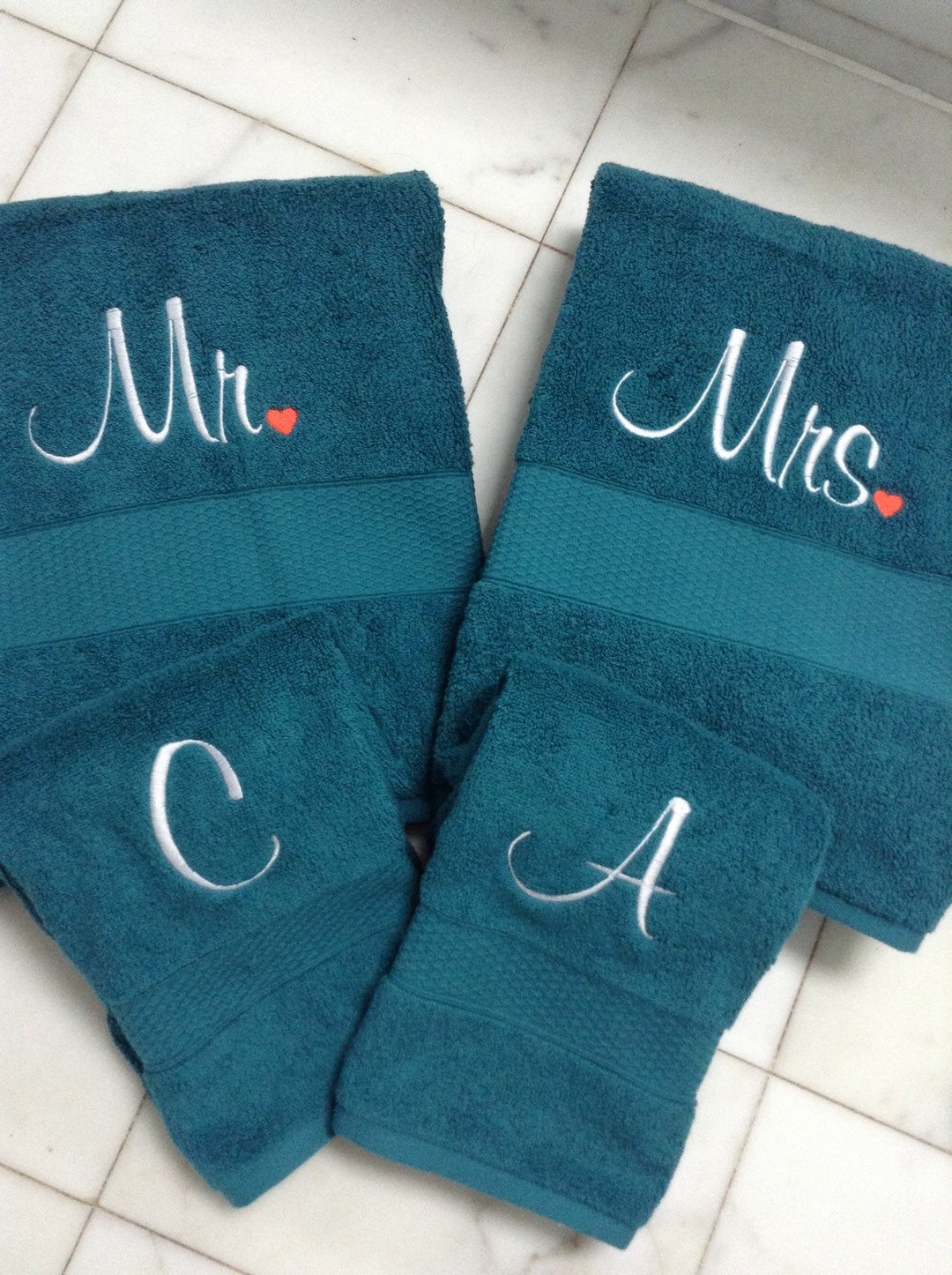 Custom Embroidered Towels, Housewarming Gift, Wedding Gift, Bridal
