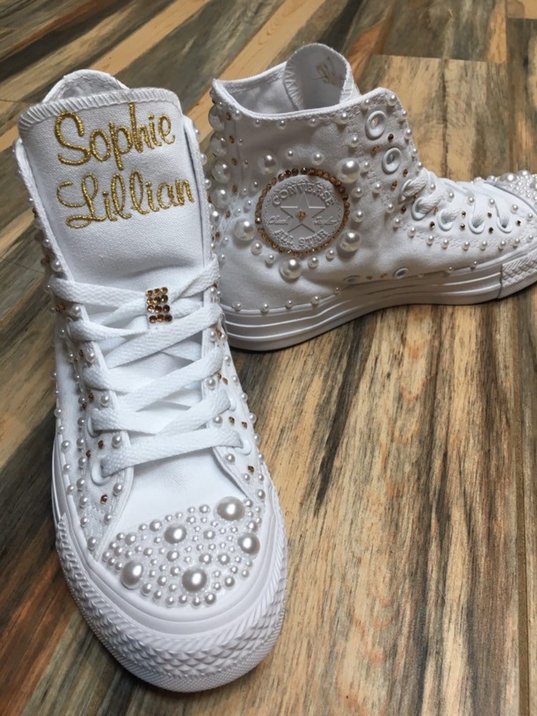 Haftowane trampki Converse z wysokim stanem: Pearl Bling, Sweet 16 - Main Image