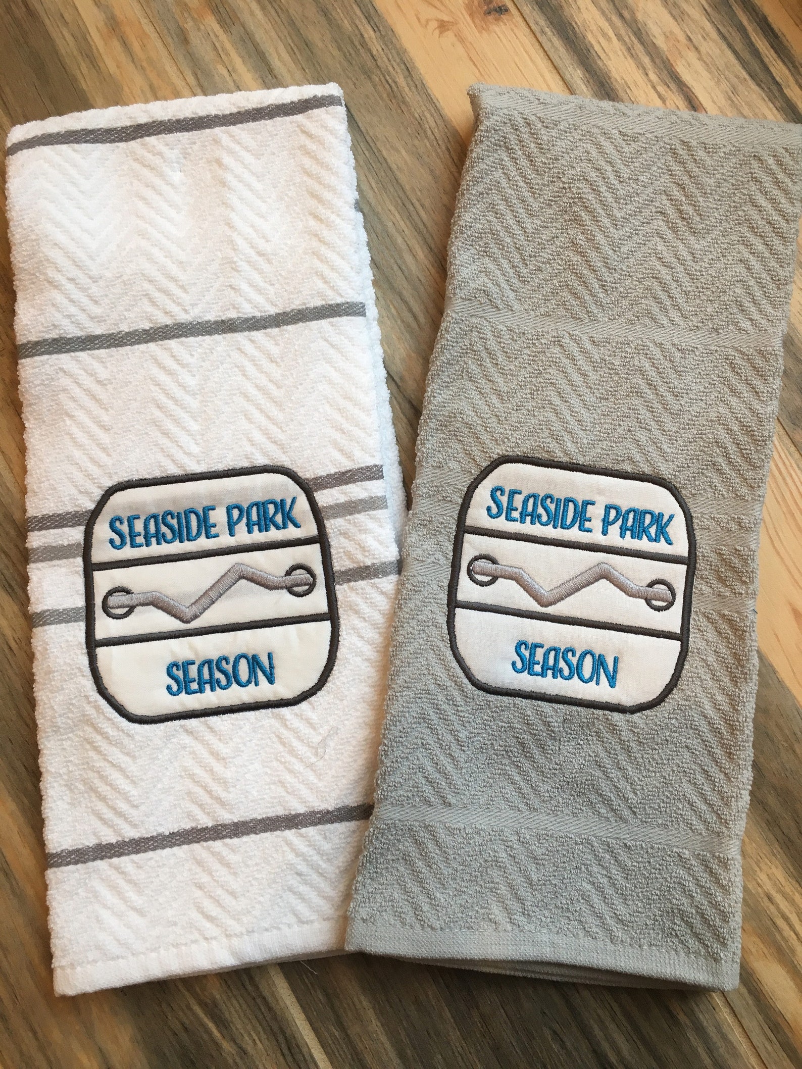 Embroidered Kitchen Towels Beach House Beach Decor Beach Etsy