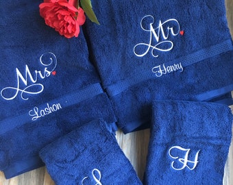Mr & mrs towel set sale