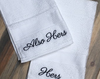 Embroidered/Personalized Mr & Mrs Hand Towels, wedding towels, bride towel, anniversary gift, bridal shower gift, wedding gift,