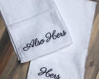Embroidered/Personalized Mr & Mrs Hand Towels, His and Hers wedding towels, bride towel, anniversary gift, bridal shower gift, wedding gift,