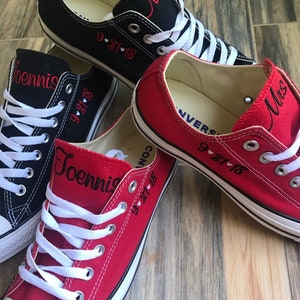 Bride Shoes, Groom shoes, Wedding Embroidered Sneakers. Groom sneakers, Decorated Sneakers  (Low Top)Converse