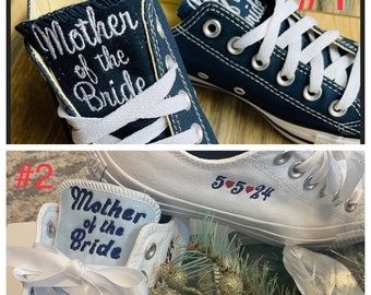 Mother of the Bride Shoes, Mom of the Bride, maid of Honor shoes, Mom of the groom, Bridal party sneakers, Wedding Converse