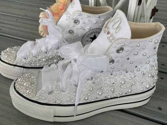 Pearl and Rhinestone Converse