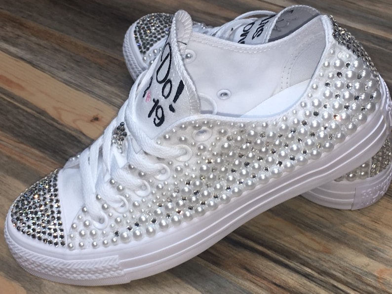 pearl encrusted wedding shoes