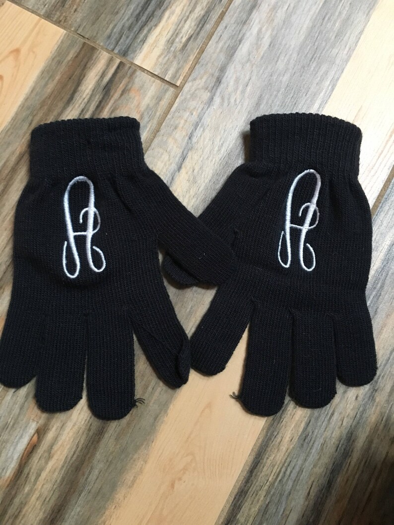 Embroidered Winter Texting Gloves With Monogram Tech Glove Etsy