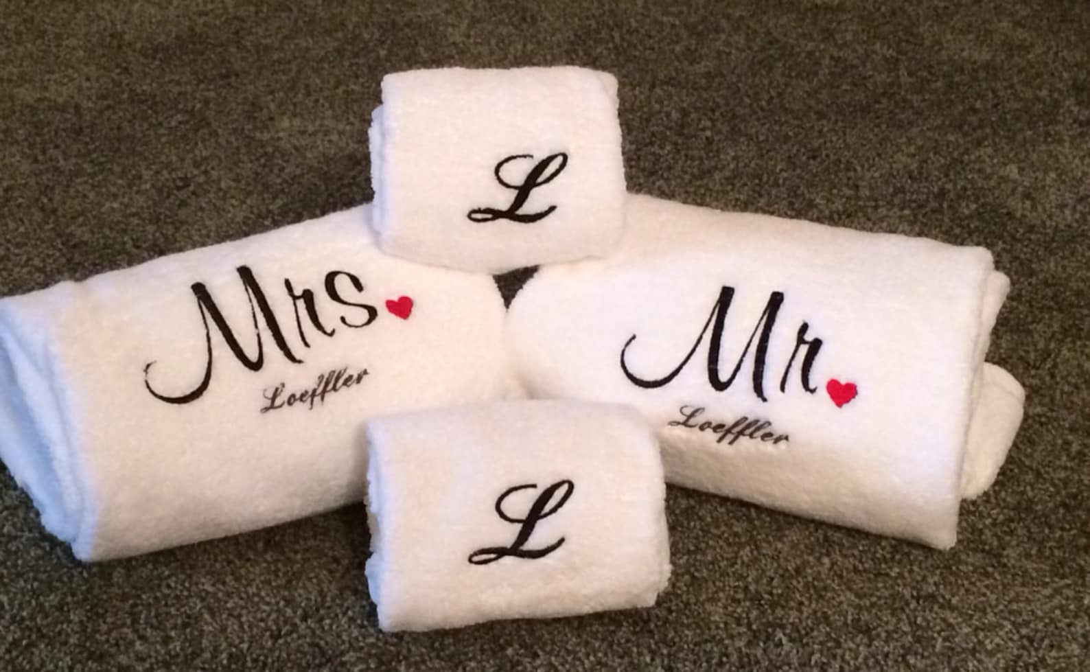Embroidered Monogrammed Wedding Gift Towels Mr & Mrs Towels Etsy