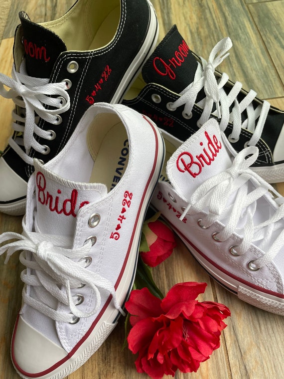 Bride and sales groom sneakers