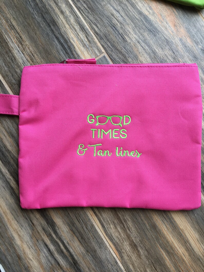 Embroidered/Monogrammed Wet Bathing Suit Bag. Also doubles as Etsy