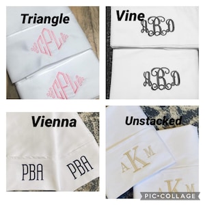 Embroidered Pillow Cases, Monogram pillowcase, pillowcase (set of 2)