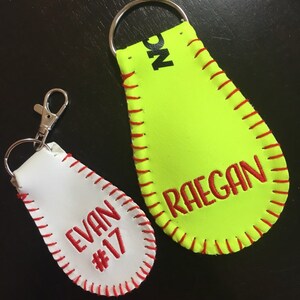 Softball Bag tag, Sports Bag tag, luggage tag, keychain, softball keychain, baseball keychain