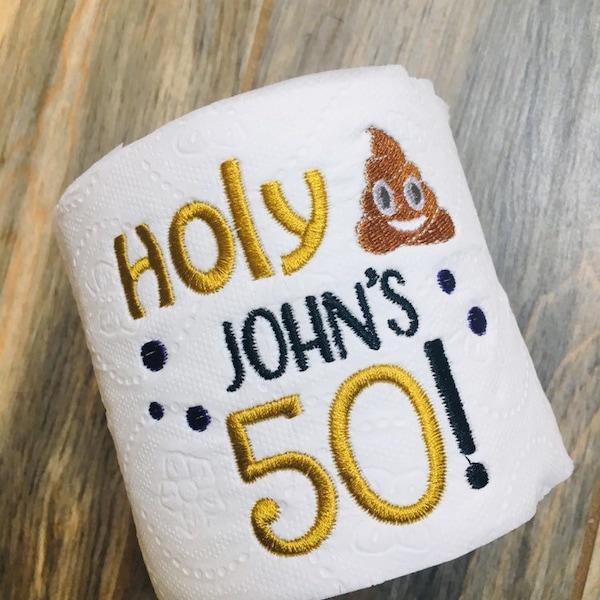 Embroidered Birthday Toilet Paper: Personalized Gag Gift Party Decor