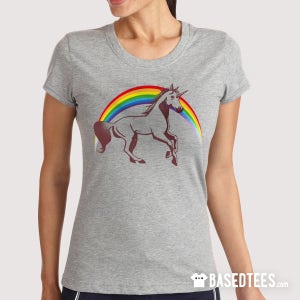 Unicorn with rainbow T-shirt image 2