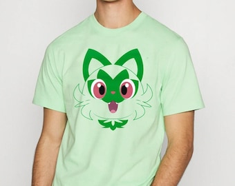 Green Cat Grass Starter T-Shirt ( sizes and 4 colors options available)