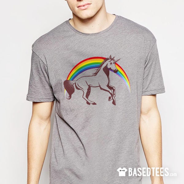 Unicorn With Rainbow T-shirt - Etsy
