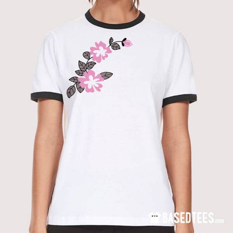 Download Flower Pattern Ringer T Shirt Etsy