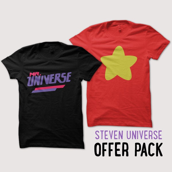 Steven Universe Greg and Rose OFFER PACK 2 tshirts - Mr Universe and Star tshirt red
