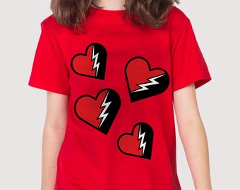 T-Shirt mit roten Herzen (zwei Versionen zur Auswahl)