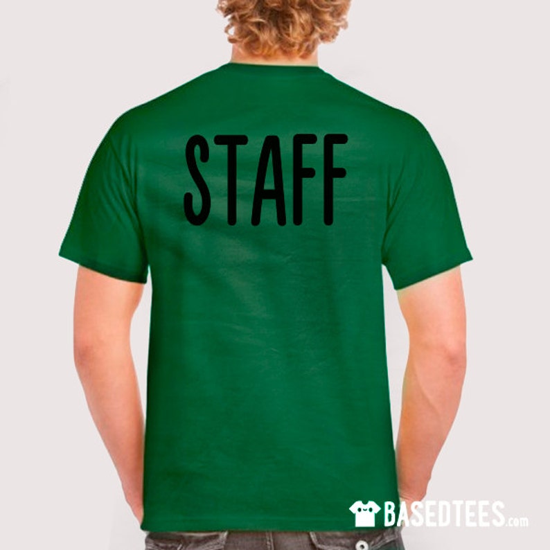 staff on back of shirt