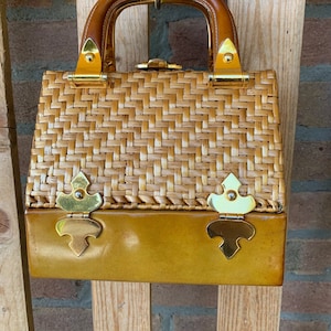 Rodo vintage wicker purse, mustard color, rare