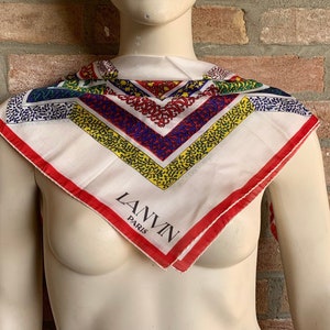 Lanvin scarf, multicolor, excellent conditions, pure silk scarf, vintage late 70&#39;s