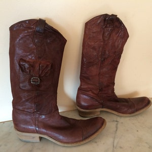botas de cowboy vintage, marca italiana Santacroce grupo Prada, cowboy, botas western, couro fino e precioso, 39 eu