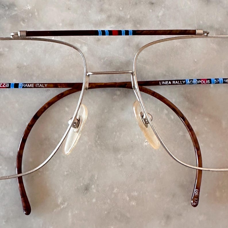 Lozza Martini Racing Acropolis 80s Frame, Italian Rally Eyewear, Ultra Thin Satin Silver Metal, luxury Enamel Detail image 1