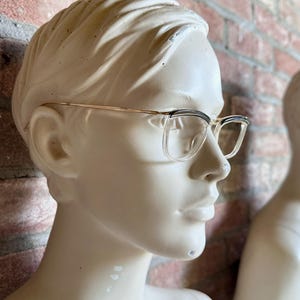 Amor Paris Vintage Eyeglasses NOS 50s Cat Eye Clear Frames Brown Brow Cat Eye Specs Marilyn Style Deadstock New Old Stock With Tag image 5