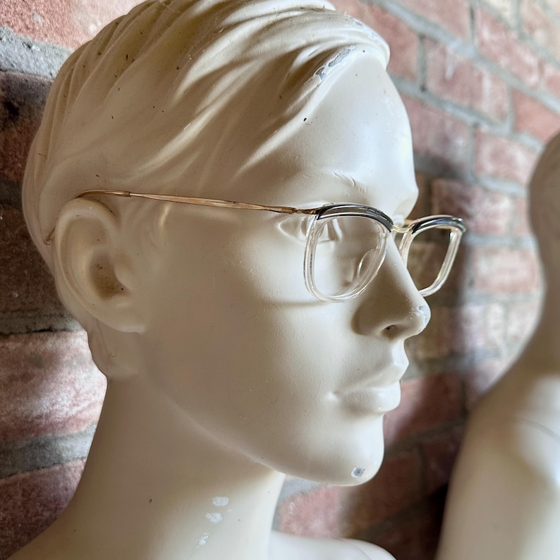 Amor Paris Vintage Eyeglasses NOS 50s Cat Eye Clear Frames Brown Brow Cat Eye Specs Marilyn Style Deadstock New Old Stock With Tag image 5