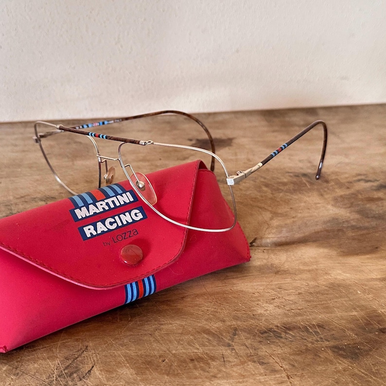 Lozza Martini Racing Acropolis 80s Frame, Italian Rally Eyewear, Ultra Thin Satin Silver Metal, luxury Enamel Detail image 10