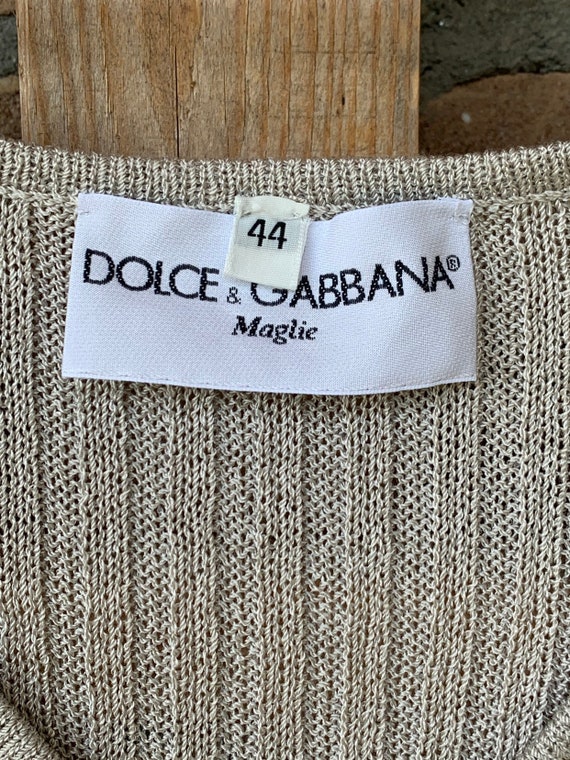 トップス dolce&gabbana archive hand painted knit Y2k Vintage Dolce Gabbana White Knitted Top, Turtleneck