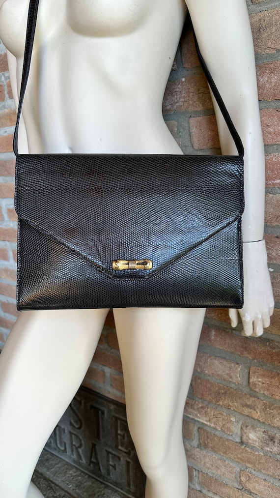 GUCCI vintage handbag, front flap purse, cross bo… - image 1