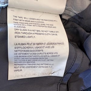 Comme des Garcons Double Breasted Long Jacket Wool Rayon Pinstripe Camo Cotton Raw Edge Panels SS2001 Made in Japan Size S image 14