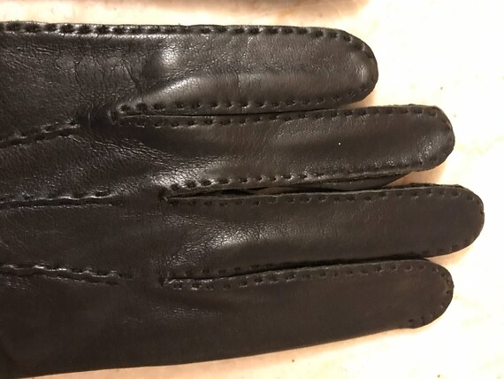 NOS  Size 8  black gloves, kid leather gloves, DE… - image 3