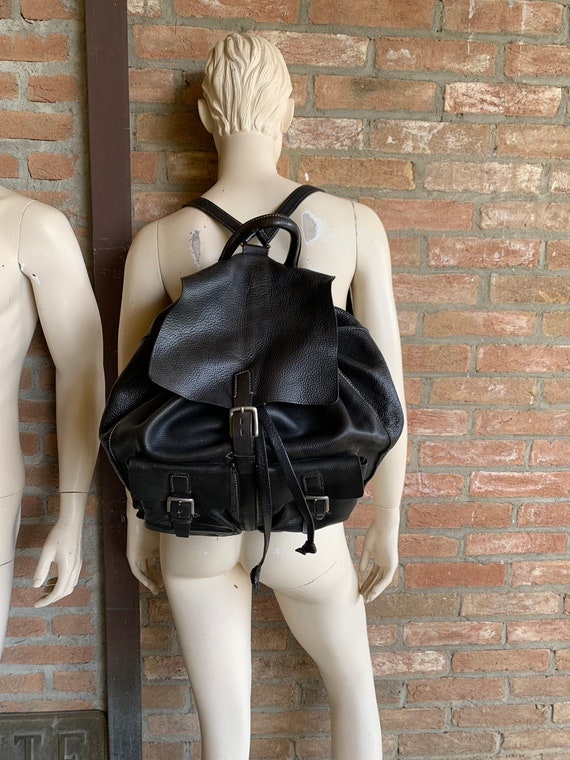MIU MIU Vintage, Large Backpack, Black Leather, , Early 90s MIU MIU Vintage, Large Backpack, Black Leather, , Early 90s