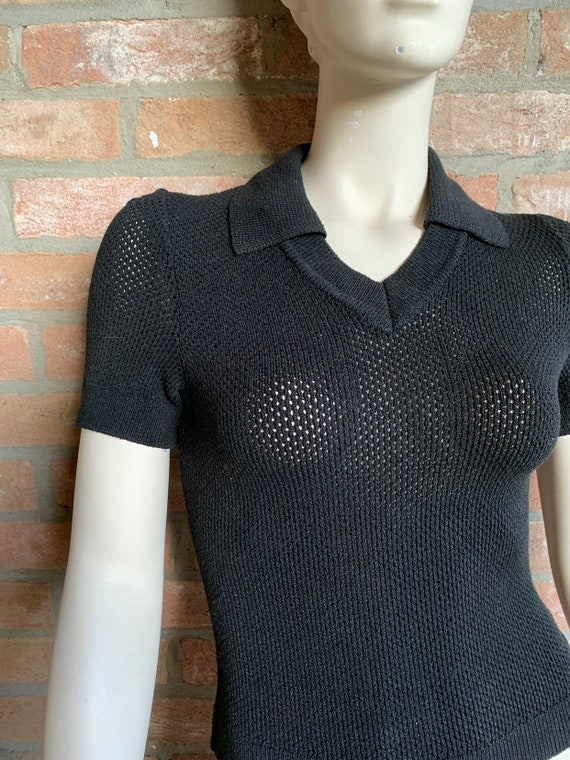Dolce & Gabbana knit network polo shirt, see throu