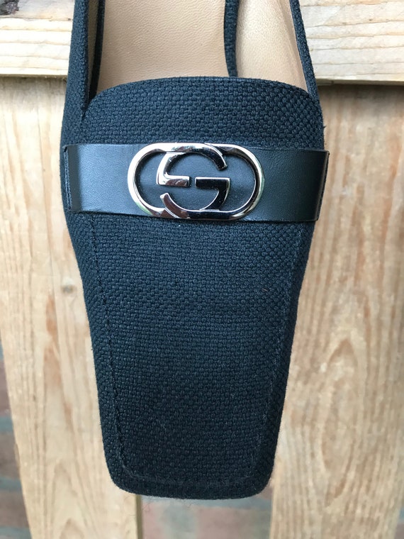 Zapatos Gucci lino y piel mules Gucci negros infiernos 8 cm Etsy Mexico
