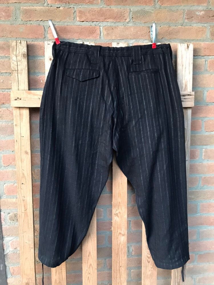 Yohji Yamamoto Pour Homme Vintage Linen Rayon Black Pinstripe