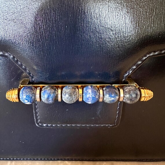 Gucci Vintage 1969 Navy Leather Chain Shoulder Bag Lapis Lazuli