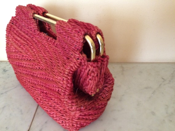Roberta di Camerino handbag, vintage purse, red o… - image 3