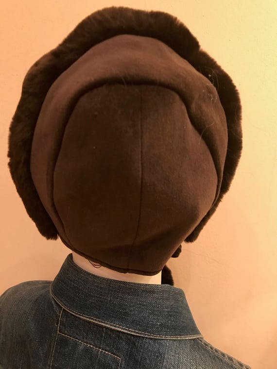 Vintage Kid's Hat eco fur, brown Hat, Toddler War… - image 3