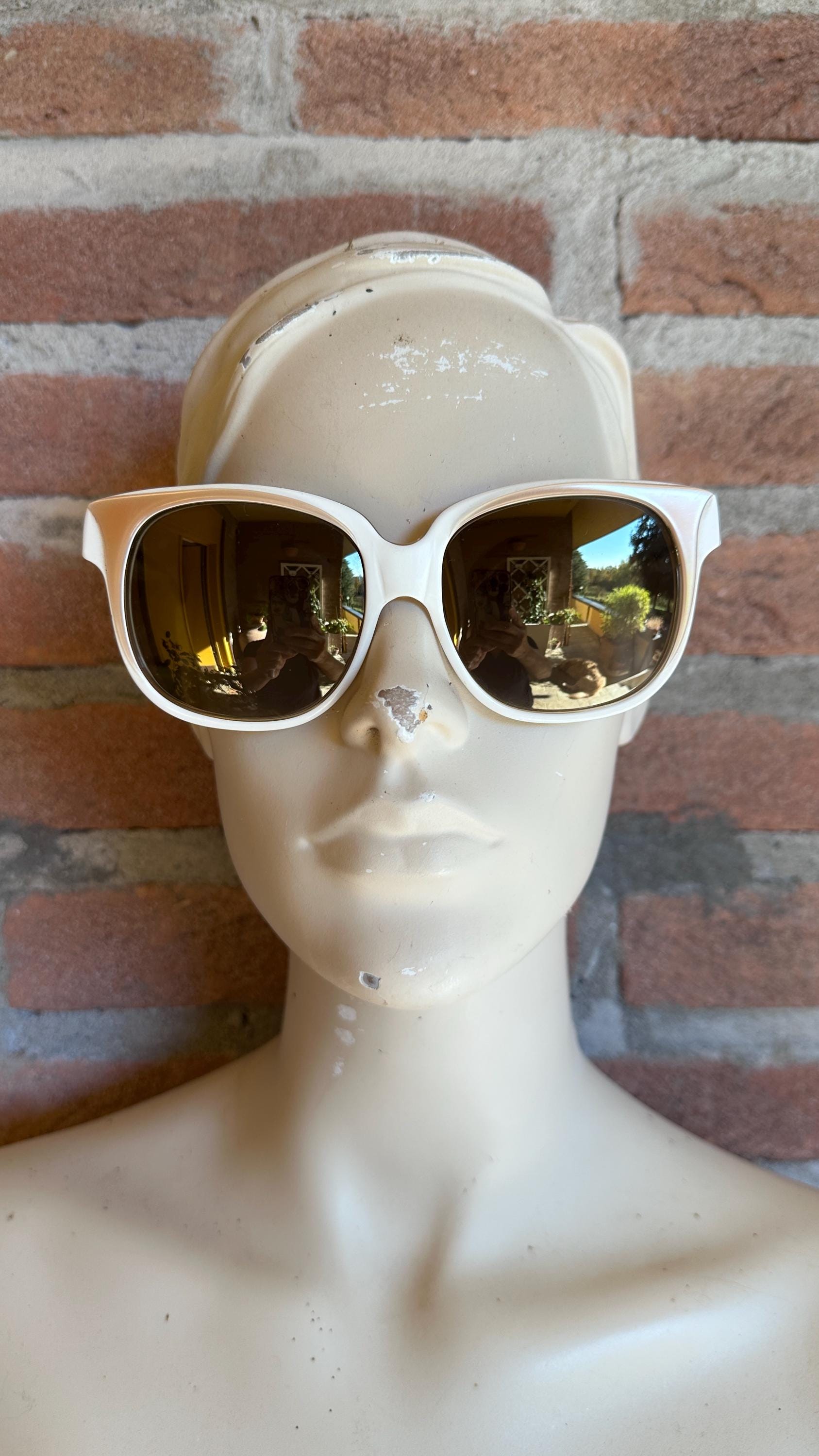 Vintage Emmanuel Khanh B. Robinson Paris Cream Ivory Rhinestone Large Sunglasses Emmanuelle Khanh Eyewear - Etsy main image 4