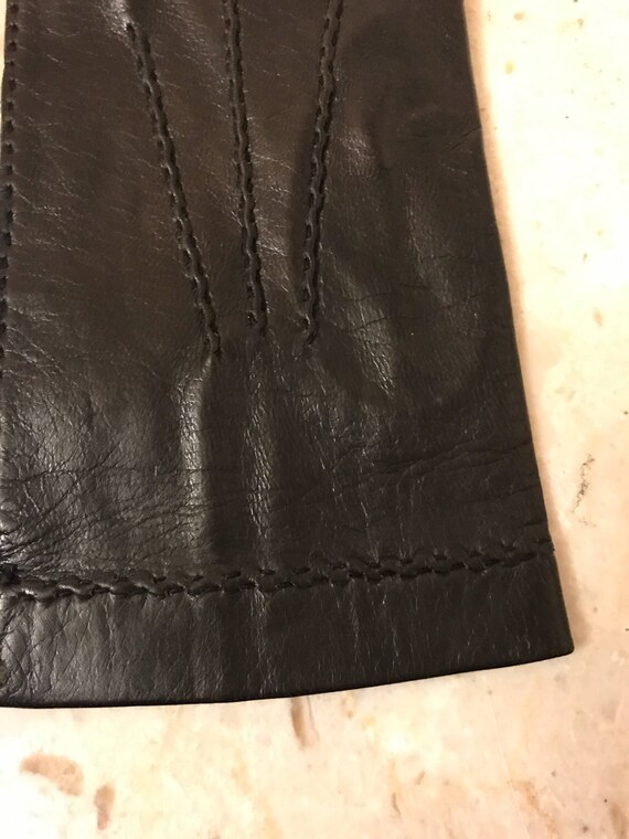 NOS  Size 8  black gloves, kid leather gloves, DE… - image 4