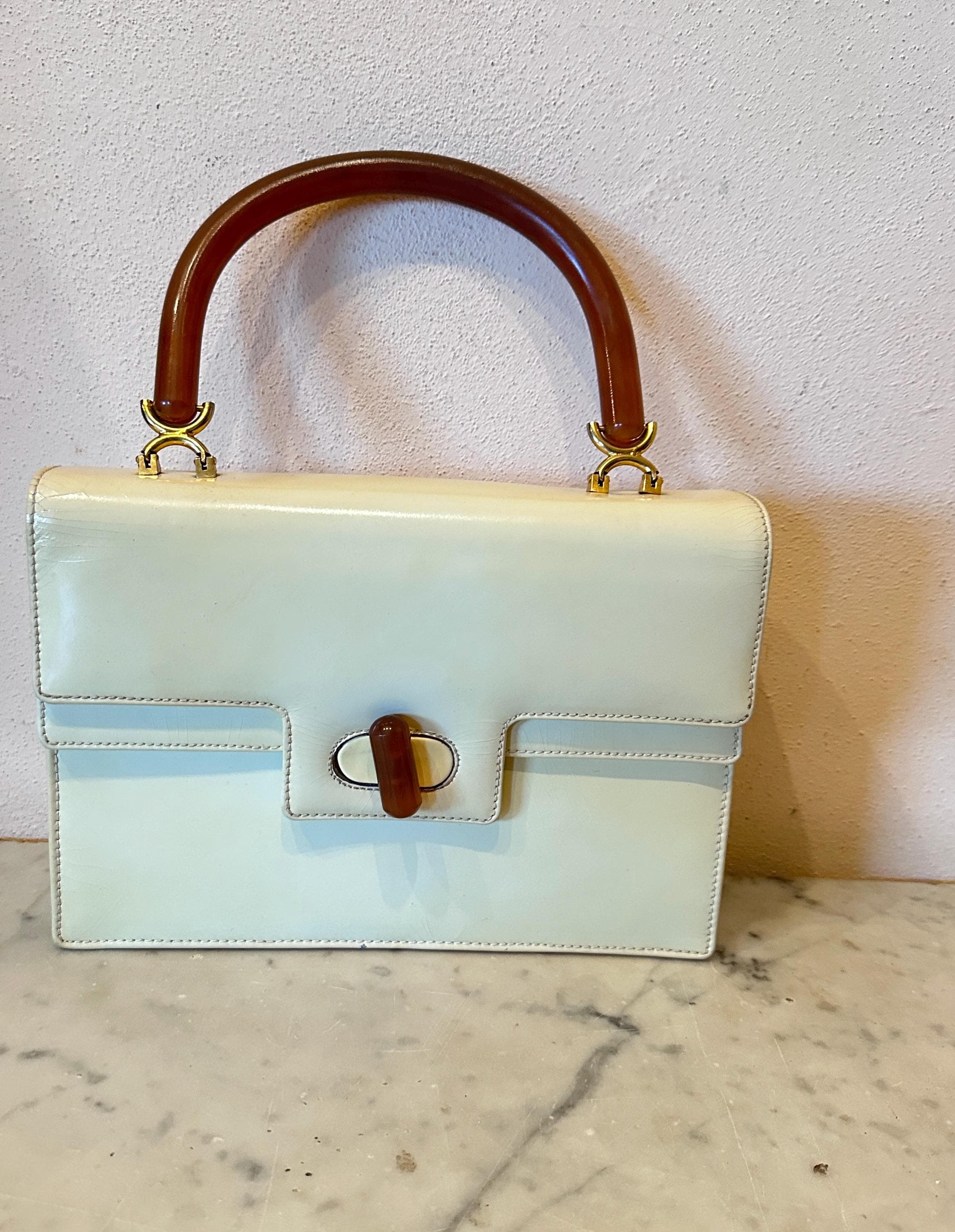 Poignées De Sac à Main Dee - Double Anneau - Marron Blanc Marbré - USA