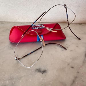Lozza Martini Racing Acropolis 80s Frame, Italian Rally Eyewear, Ultra Thin Satin Silver Metal, luxury Enamel Detail image 2