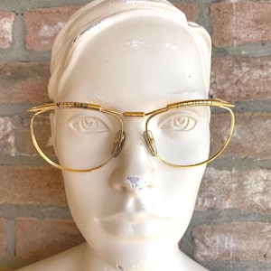 Moschino by Persol, guldfärgade glasögonbågar, vintage 90-tal, tillverkade i Italien, optiska solglasögon för kvinnor, begagnade, sparsamt använda