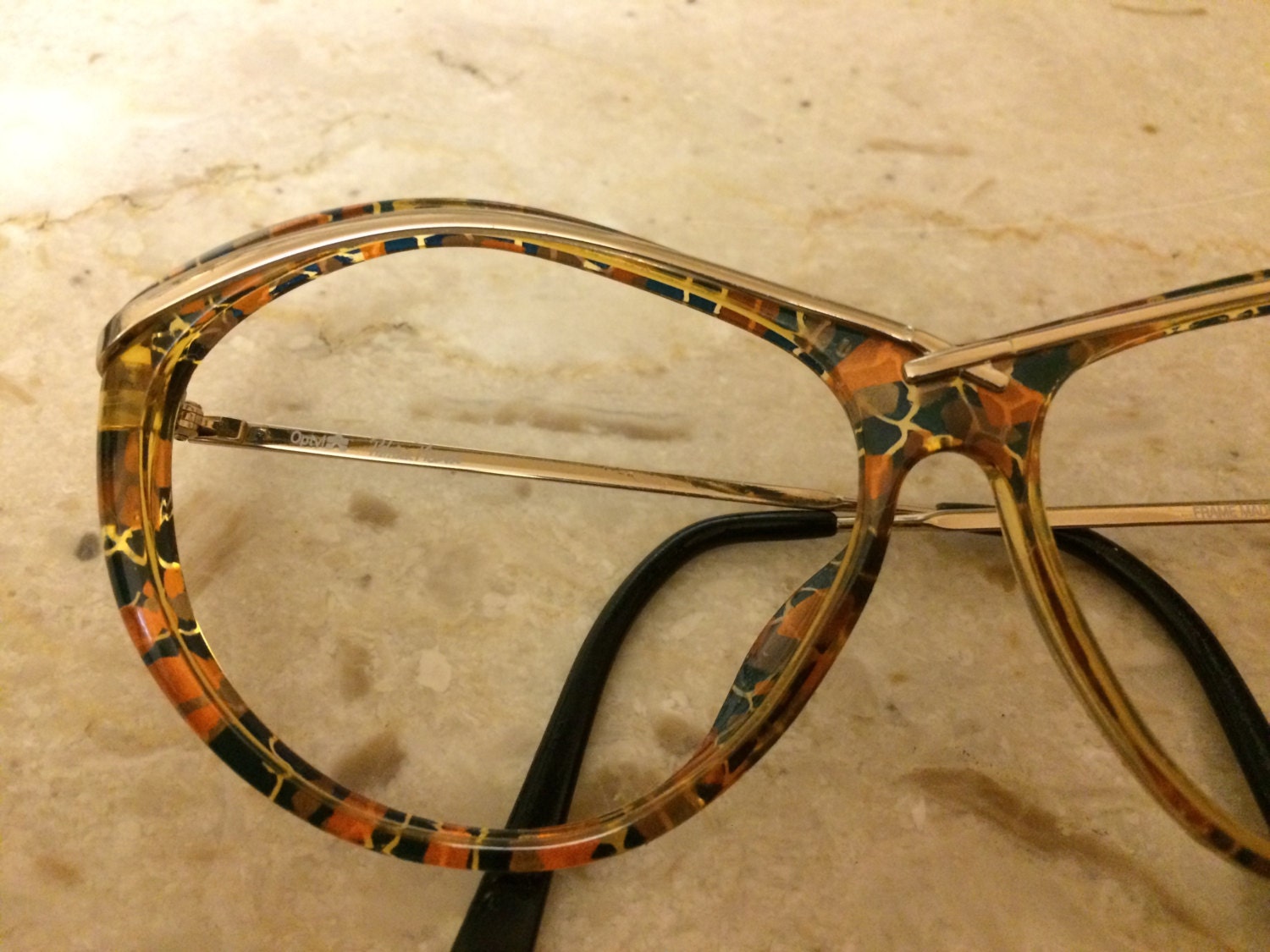 Vintage Paloma Picasso 3717 afgeronde bril bril frame goud gebruikte brilmonturen retro Accessoires Zonnebrillen & Eyewear Brillen 