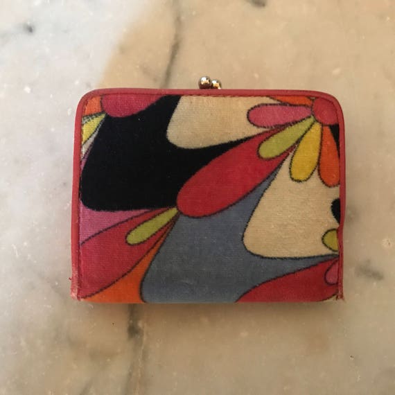 Pucci velvet wallet, floral pattern, hot pink, 60… - image 2