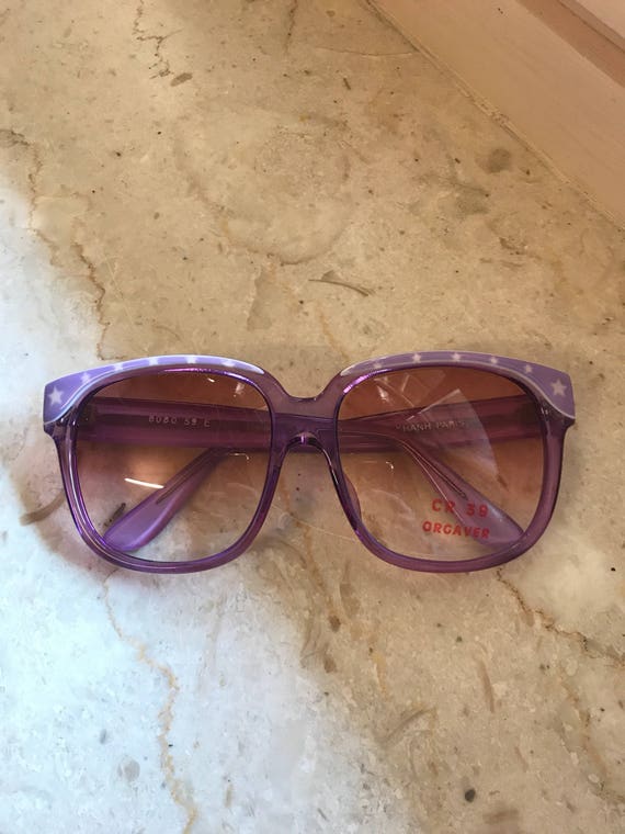 Emmanuelle Khanh vintage oversize violet sunglass… - image 6